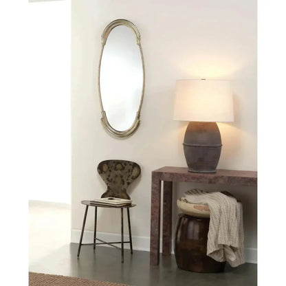 Coastal Style Dark Grey Ceramic Antiquity Table Lamp - LOOMLAN - Jamie Young - Table Lamps