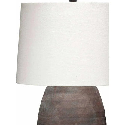 Coastal Style Dark Grey Ceramic Antiquity Table Lamp - LOOMLAN - Jamie Young - Table Lamps