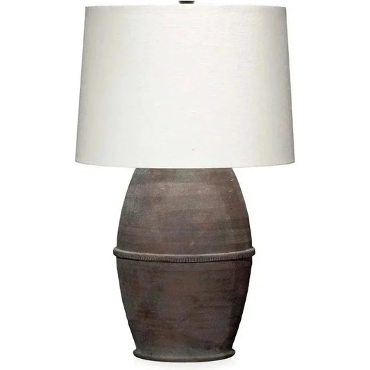 Coastal Style Dark Grey Ceramic Antiquity Table Lamp - LOOMLAN - Jamie Young - Table Lamps