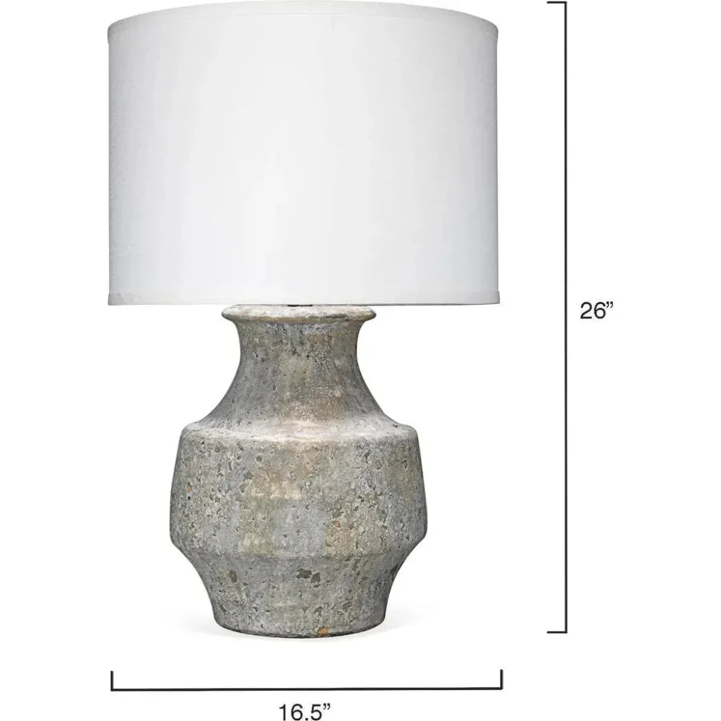 Coastal Style Grey Ceramic Masonry Table Lamp - LOOMLAN - Jamie Young - Table Lamps