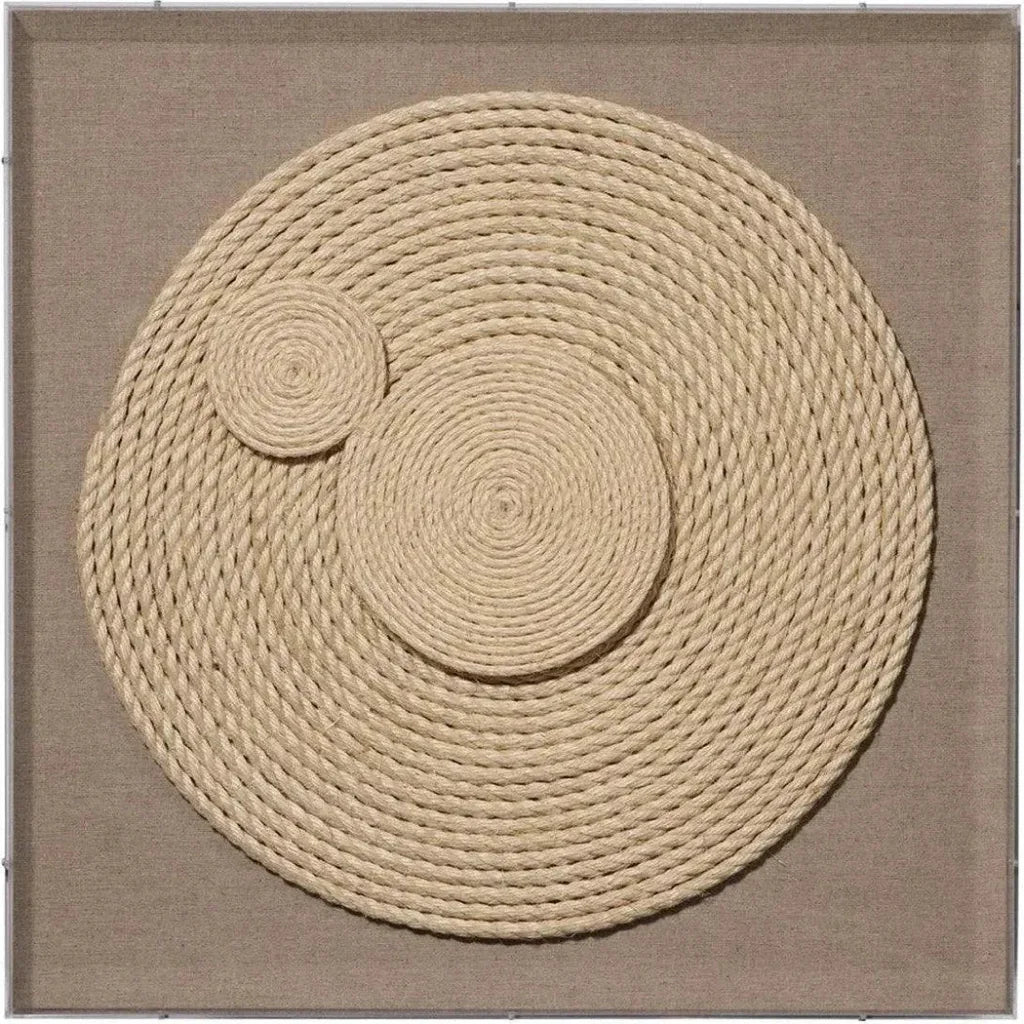 Coastal Style Jute Rope & Linen Barbados Small Wall Art-Framed Wall Art-Jamie Young-LOOMLAN