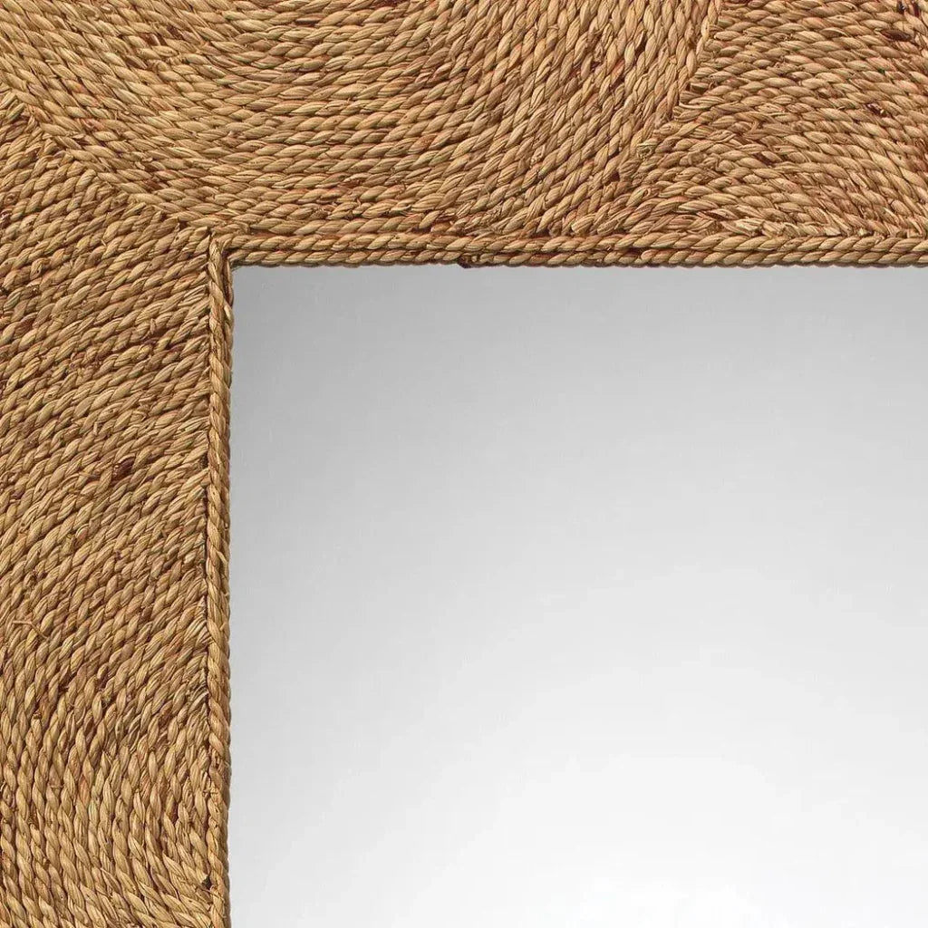 Coastal Style Natural Seagrass Harbor Floor Wall Mirror-Floor Mirrors-Jamie Young-LOOMLAN