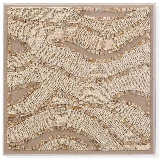 Coastal Style Natural Shells Big Wave Shell Wall Art-Framed Wall Art-Jamie Young-LOOMLAN