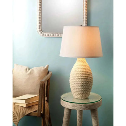Coastal Style Off - White Rope Table Lamp - LOOMLAN - Jamie Young - Table Lamps
