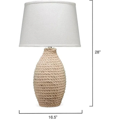 Coastal Style Off - White Rope Table Lamp - LOOMLAN - Jamie Young - Table Lamps