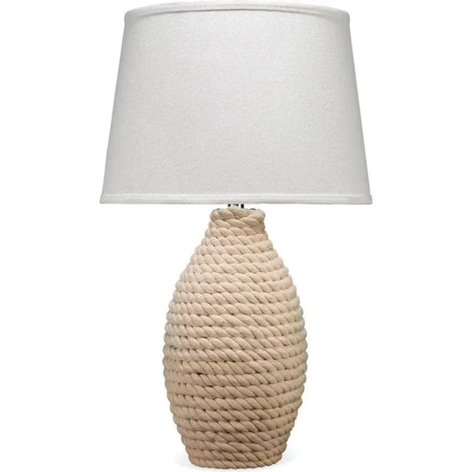 Coastal Style Off - White Rope Table Lamp - LOOMLAN - Jamie Young - Table Lamps
