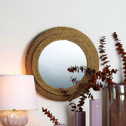 Coastal Style Seagrass Hand - Woven Vertical Wall Mirror - LOOMLAN - Jamie Young - Wall Mirrors