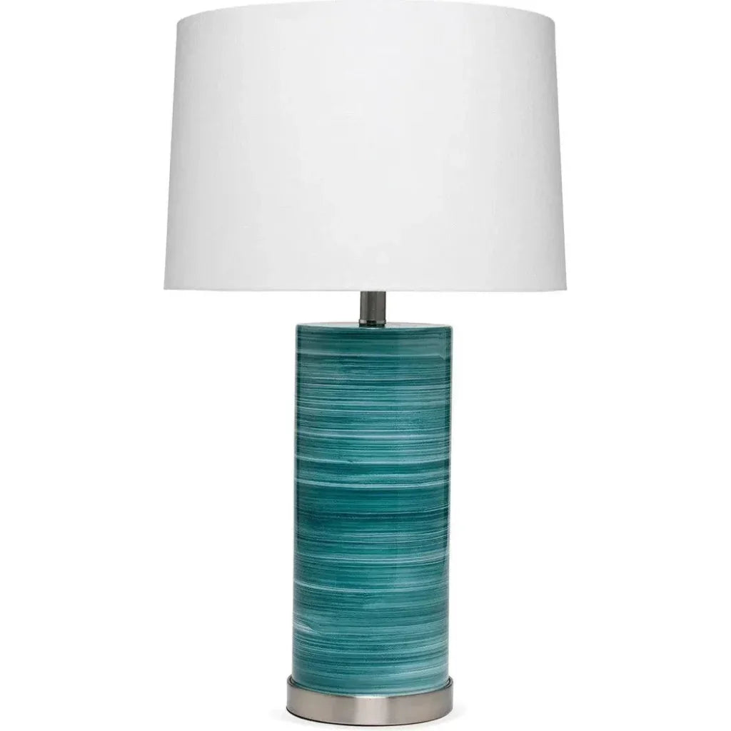 Coastal Style Turquoise Glass Casey Table Lamp - LOOMLAN - Jamie Young - Table Lamps