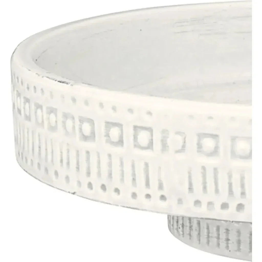 Coastal Style White Ceramic Coco Pedestal - LOOMLAN - Jamie Young - Statues & Sculptures