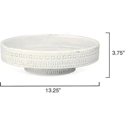 Coastal Style White Ceramic Coco Pedestal - LOOMLAN - Jamie Young - Statues & Sculptures