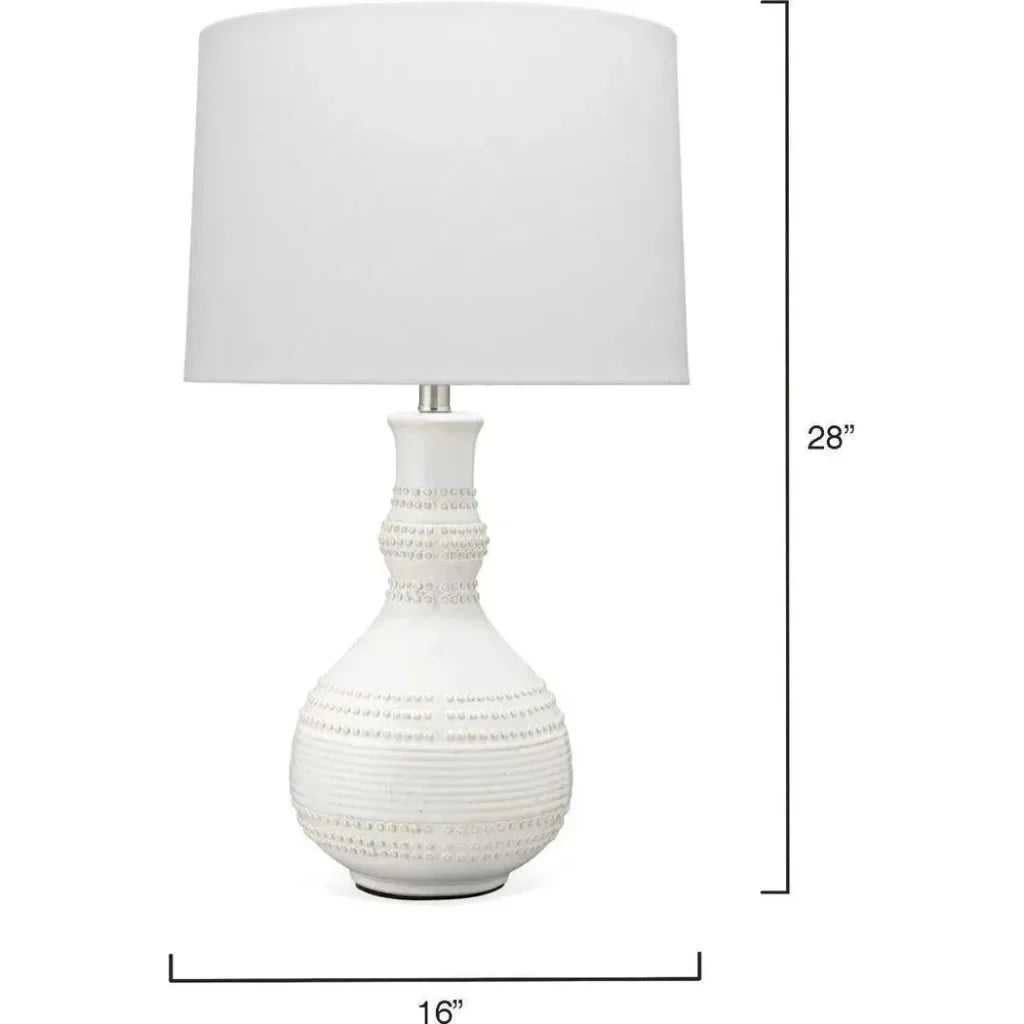 Coastal Style White Ceramic Droplet Table Lamp - LOOMLAN - Jamie Young - Table Lamps