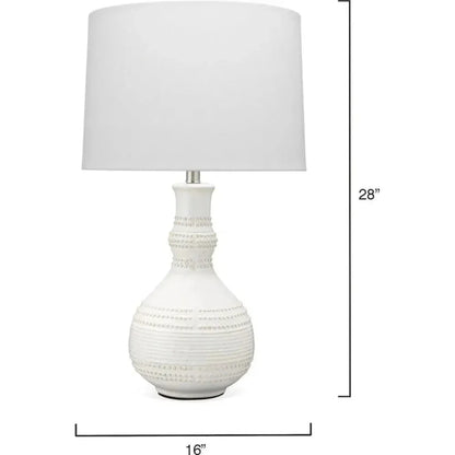 Coastal Style White Ceramic Droplet Table Lamp - LOOMLAN - Jamie Young - Table Lamps