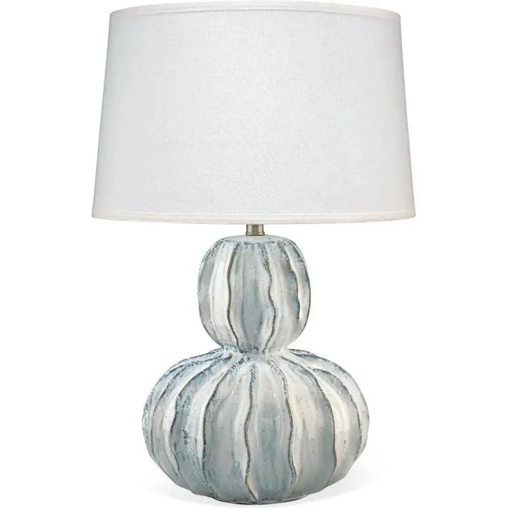 Coastal Style White Ceramic Oceana Gourd Table Lamp - LOOMLAN - Jamie Young - Table Lamps