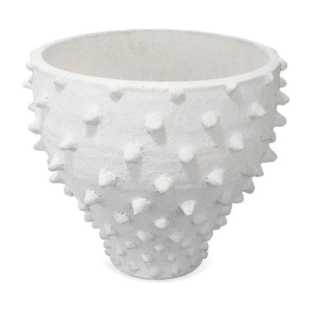 Coastal Style White Ceramic Spike Vase - LOOMLAN - Jamie Young - Vases & Jars