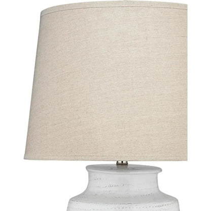 Coastal Style White Ceramic Trace Table Lamp - LOOMLAN - Jamie Young - Table Lamps