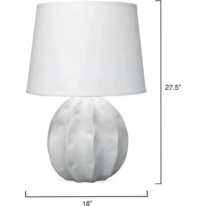 Coastal Style White Ceramic Urchin Table Lamp - LOOMLAN - Jamie Young - Table Lamps