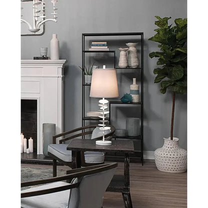 Coastal Style White Gesso Petals Table Lamp - LOOMLAN - Jamie Young - Table Lamps