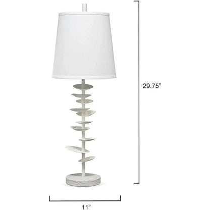 Coastal Style White Gesso Petals Table Lamp - LOOMLAN - Jamie Young - Table Lamps