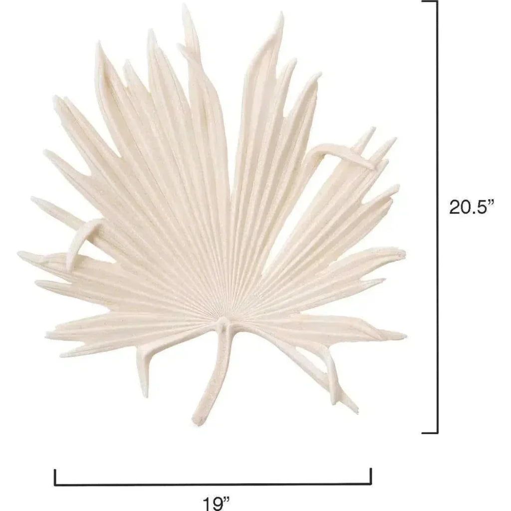 Coastal Style White Polyresin Island Leaf Object - LOOMLAN - Jamie Young - Statues & Sculptures