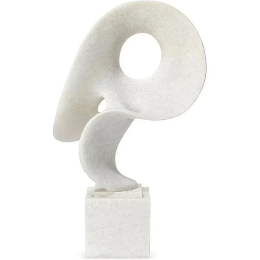 Coastal Style White Polyresin Obscure Object on Stand - LOOMLAN - Jamie Young - Statues & Sculptures