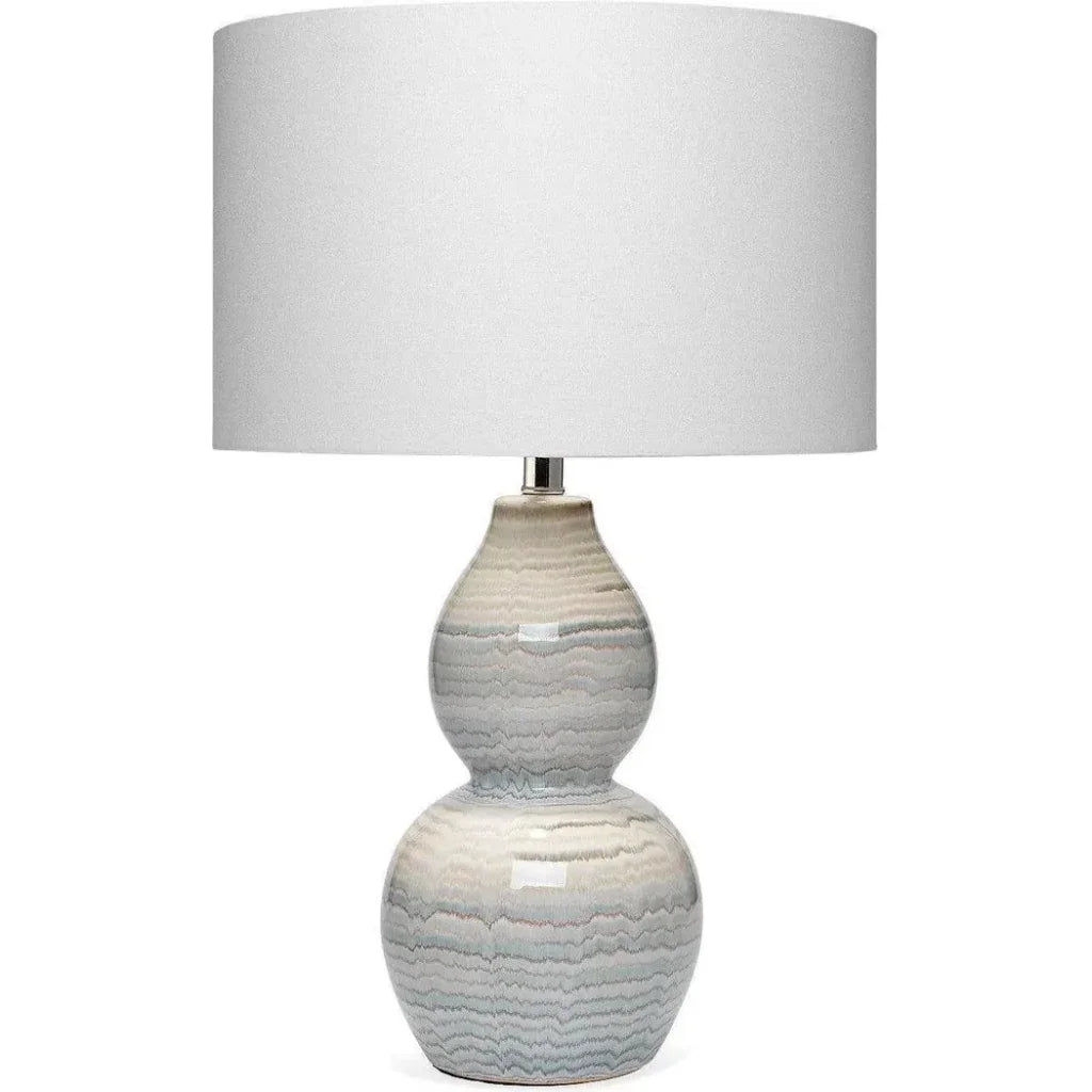 Coastal White/Blue Ceramic Catalina Wave Table Lamp - LOOMLAN - Jamie Young - Table Lamps
