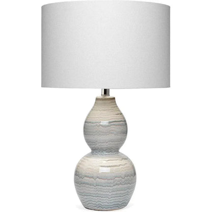 Coastal White/Blue Ceramic Catalina Wave Table Lamp - LOOMLAN - Jamie Young - Table Lamps