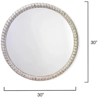 Coastal Whiteed Fir Wood Audrey Beaded Wall Mirror - LOOMLAN - Jamie Young - Wall Mirrors