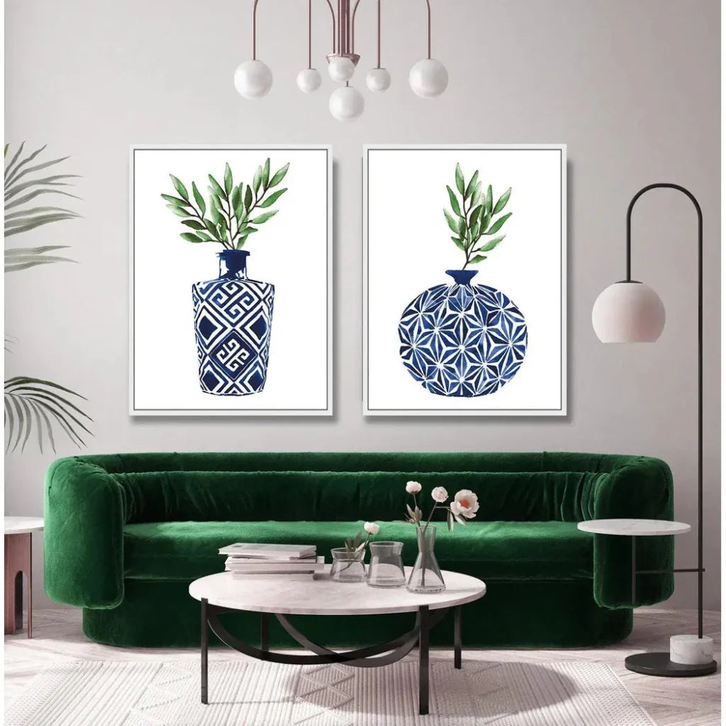 Cobalt Geometric III d Canvas Art For Living Room - LOOMLAN - LOOMLAN - Canvas Art