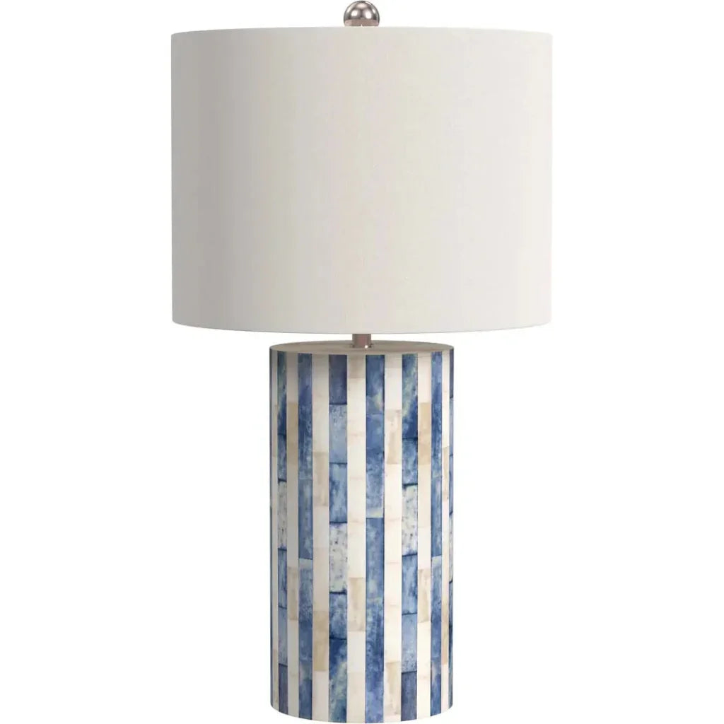 Coburn Bone and Iron Blue Table Lamp - LOOMLAN - Bassett Mirror - Table Lamps