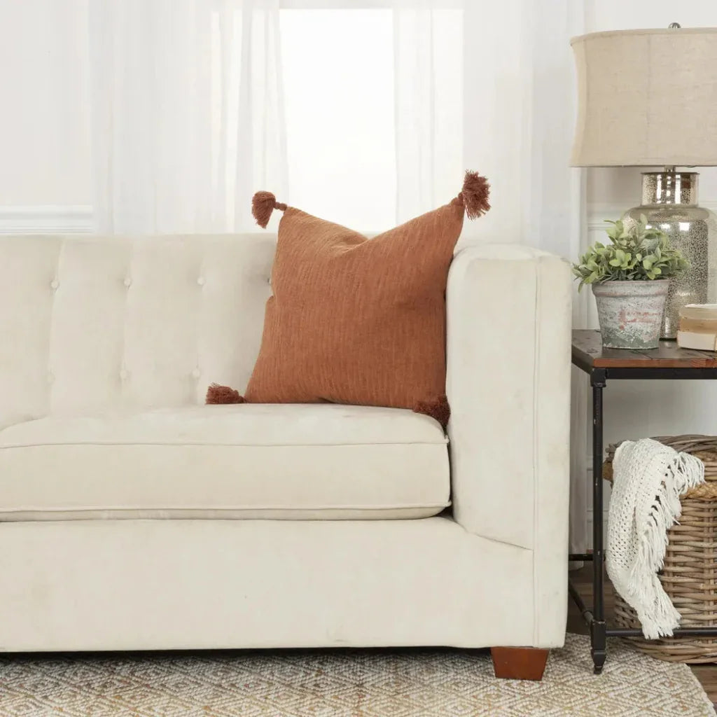 Coco Decorative Pillow For Sofa With Tassels - LOOMLAN - LOOMLAN - Throw Pillows