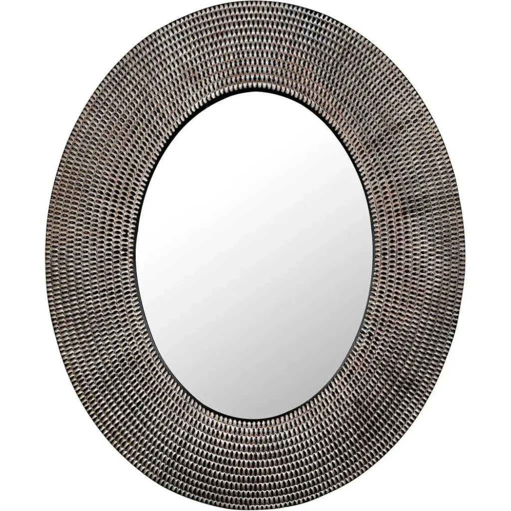 Coco Mirror Oval Wall Mirror Handcarved - LOOMLAN - Noir - Wall Mirrors