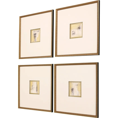 Code Wood Frame Neutral Canvas Art 4PC