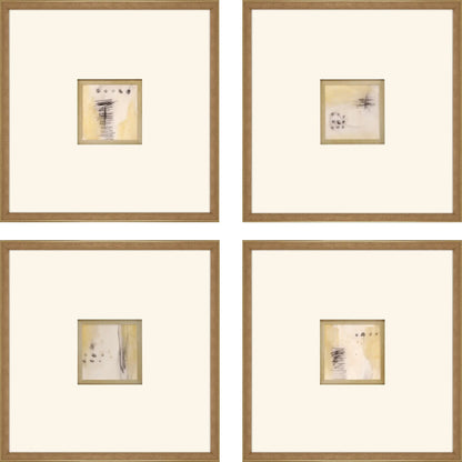 Code Wood Frame Neutral Canvas Art 4PC