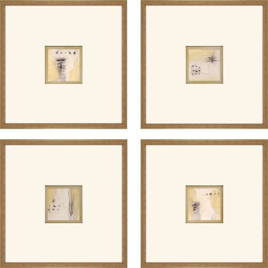 Code Wood Frame Neutral Canvas Art 4PC