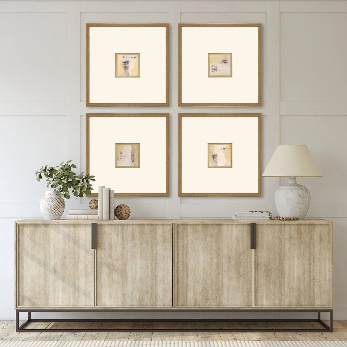 Code Wood Frame Neutral Framed Wall Art 4PC -- view 2