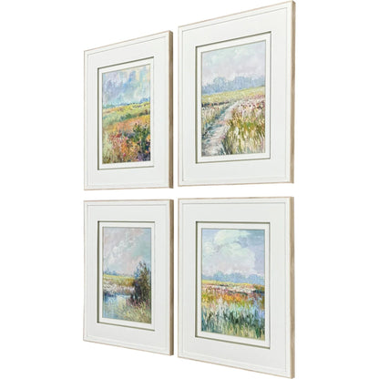 Colors of Spring Wood Frame Green Canvas Art 4PC