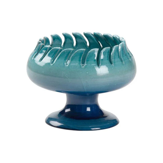 Como Ceramic Made Blue Compote Bowl - LOOMLAN - Wildwood - Boxes & Bowls