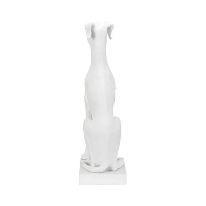 Composite Made White Greyhound Sculpture - LOOMLAN - Chelsea House - Statues & Sculptures