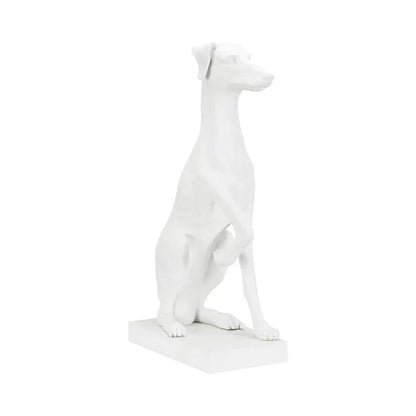 Composite Made White Greyhound Sculpture - LOOMLAN - Chelsea House - Statues & Sculptures