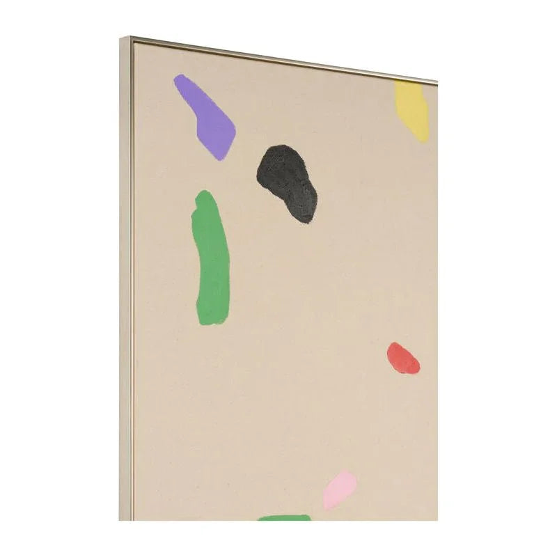 Confetti Hand-Painted Tan Artwork-Framed Wall Art-Chelsea House-LOOMLAN