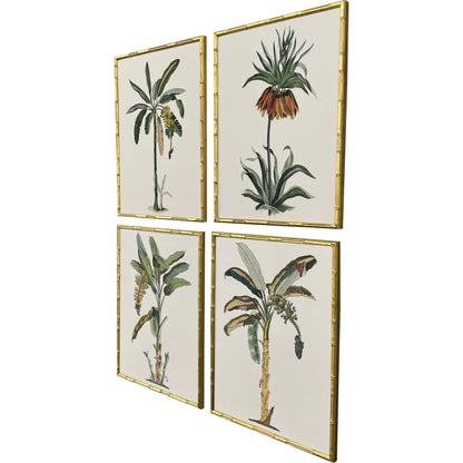 Contemporary Palm I Wood Frame Canvas Art 4PC