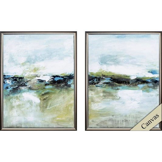 Cool Before Warmth Green Canvas Art 2PC