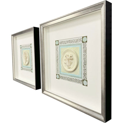 Coral Circles II Wood Frame Beige Canvas Art 2PC