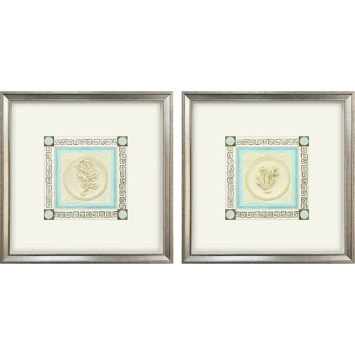Coral Circles II Wood Framed Wall Art 2PC
