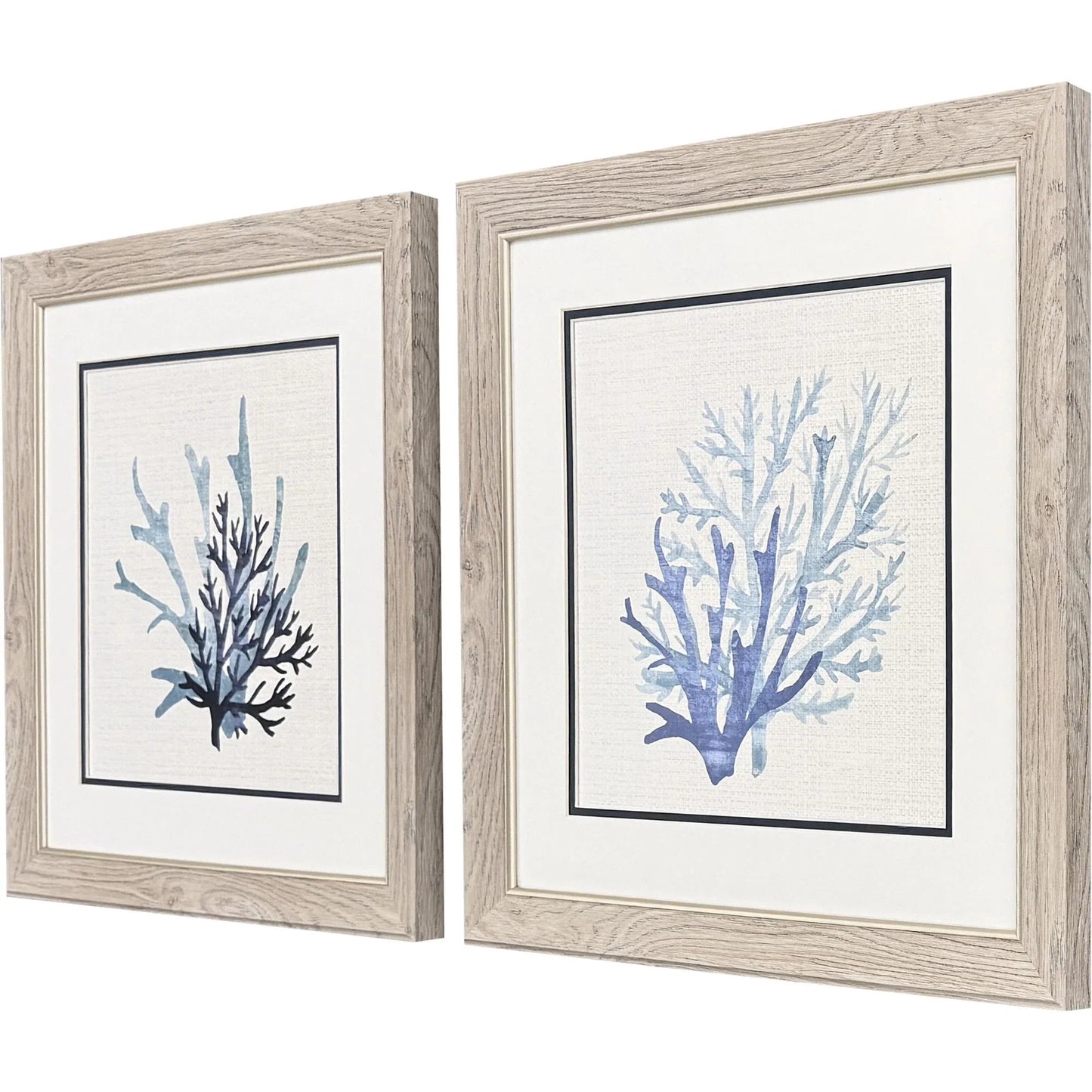 Coral Shades Blue Canvas Art 2PC