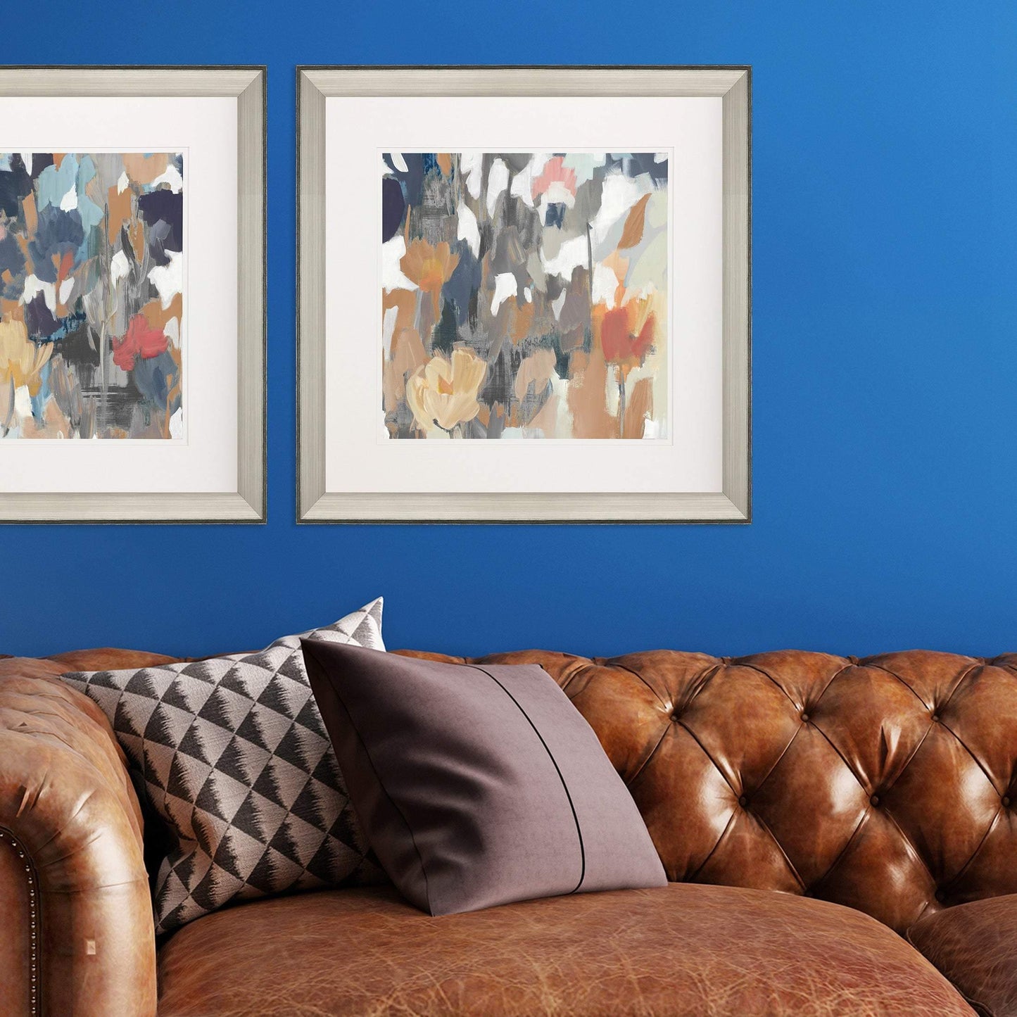 Corner Flower Stand Blue Canvas Art