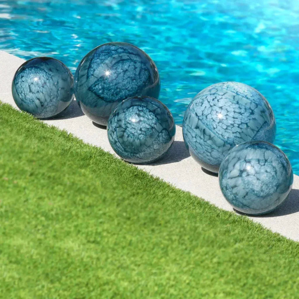 Cosmos Hand Blow Glass Balls (Set of 2) - LOOMLAN - Jamie Young - Statues & Sculptures