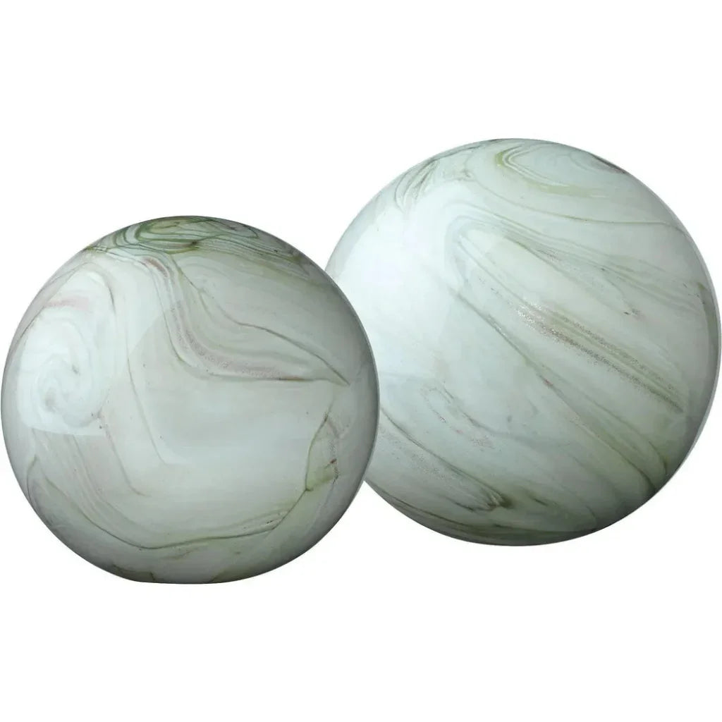 Cosmos Hand Blow Glass Balls (Set of 2) - LOOMLAN - Jamie Young - Statues & Sculptures