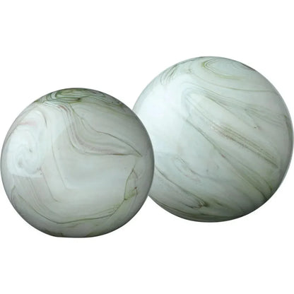 Cosmos Hand Blow Glass Balls (Set of 2) - LOOMLAN - Jamie Young - Statues & Sculptures