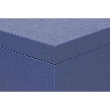 Cosmos Leather & Mdf Blue Nesting Boxes Set of 3 - LOOMLAN - Sarreid - Boxes & Bowls